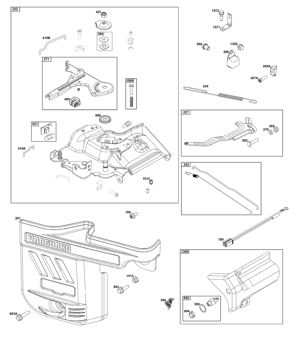Controls Group Diagram and Parts List for 25V337-0049-F1 200000 - 399999 Briggs and Stratton Engine